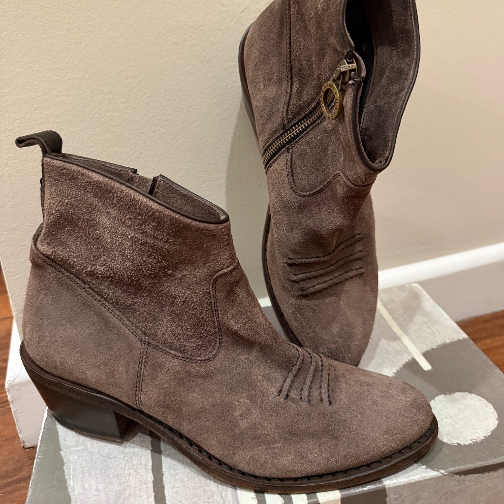 Fiorentini + Baker Brown Suede Ren Ankle Boot W 40 *Worn Once!